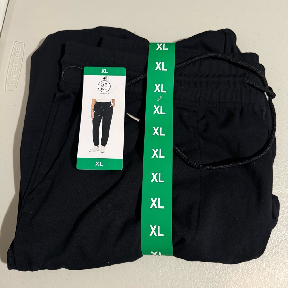 Sage Collective Black Active Pants Stretch Workout, Women’s Size XL